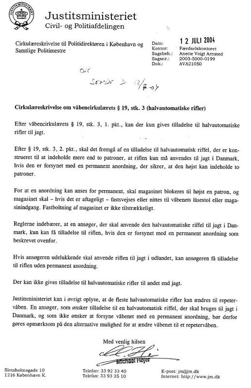 JM's cirkulæreskrivelse af 12. juli 2004 om våbencirkulærets § 19, stk. 3 (halvautomatiske rifler)..jpg